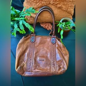 Frye Melissa Tote Large Cognac Leather Purse